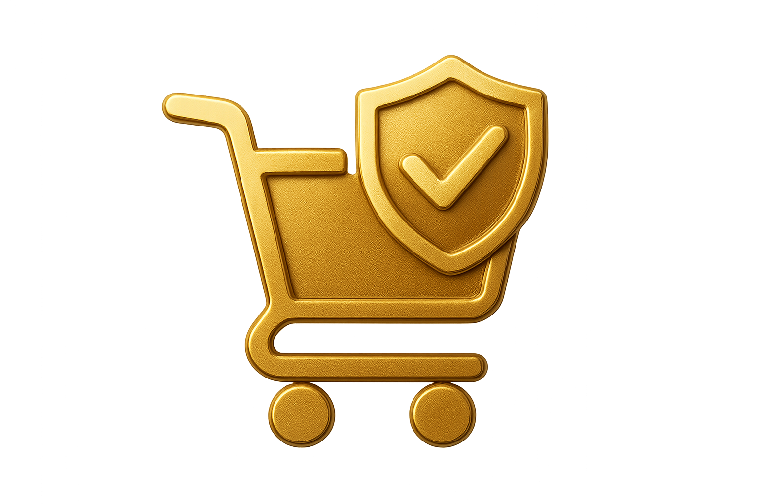 icono de compra segura en dorado